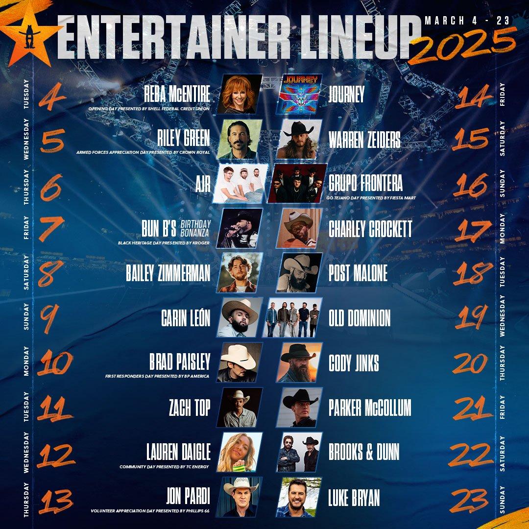 RodeoHouston’s 2025 lineup features Journey, Post Malone, Reba, Grupo Frontera – Houston Chronicle RodeoHouston’s 2025 lineup features Journey, Post Malone, Reba, Grupo Frontera – Houston Chronicle