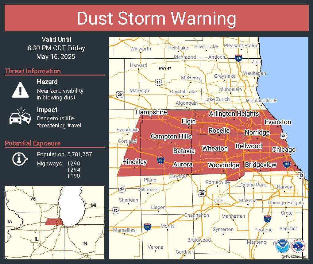 Chicago Faces Its First-Ever Dust Storm Warning: What Sparked This Unusual Event? Chicago Faces Its First-Ever Dust Storm Warning: What Sparked This Unusual Event?