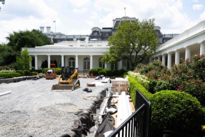 White House Bulldozes Rose Garden to Kick Off Trump’s Controversial Paving Project