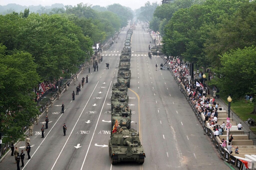 Tanks, Cannons, and Soldiers Take Over DC Offices for Trump’s Birthday Military Parade Tanks, Cannons, and Soldiers Take Over DC Offices for Trump’s Birthday Military Parade