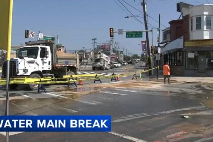 Water Main Break Floods Streets Along Cottman Avenue in Northeast Philadelphia