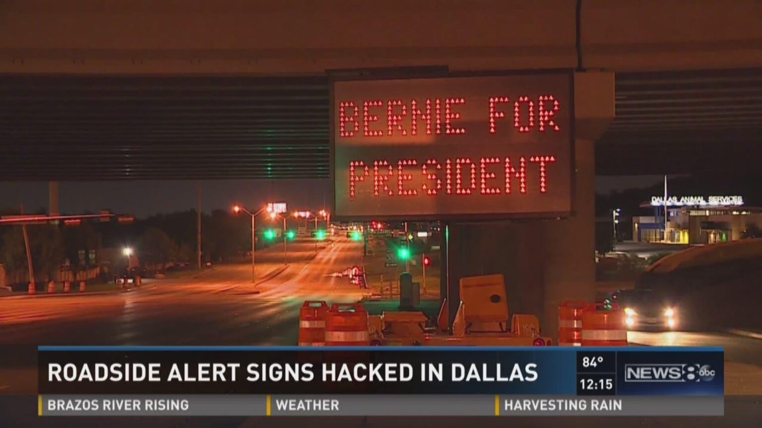 Dallas Road Signs Hacked to Display Shocking Political Messages