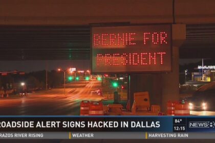Dallas Road Signs Hacked to Display Shocking Political Messages