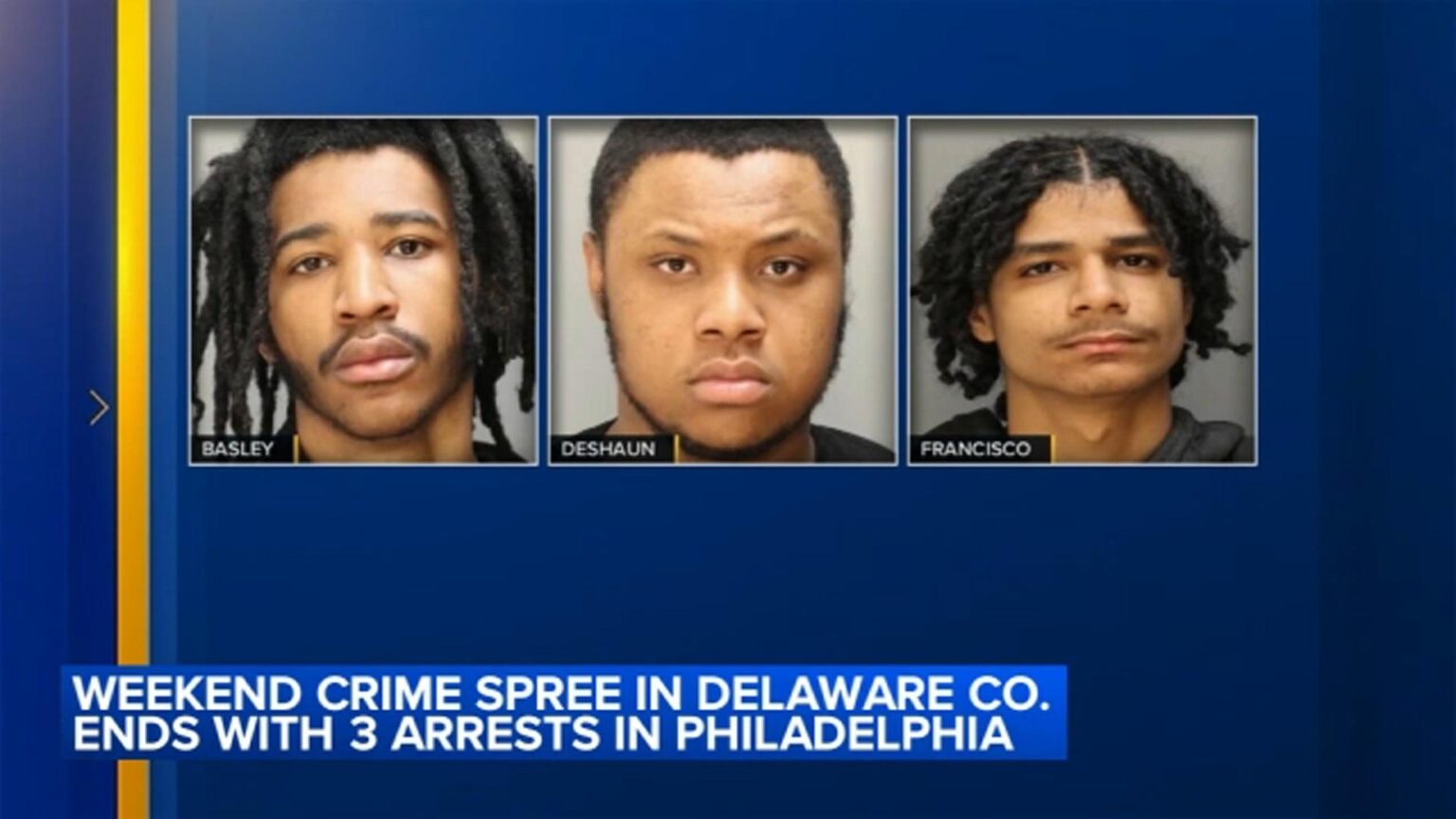 Weekend Crime Spree in Delaware County Culminates in 3 Arrests in Philadelphia Weekend Crime Spree in Delaware County Culminates in 3 Arrests in Philadelphia