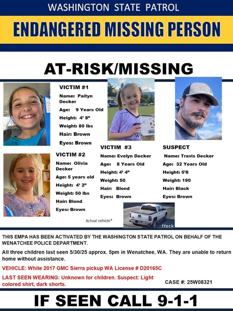Tragic Discovery: Three Young Sisters Found Dead After Going Missing in Washington, Police Hunt for Father