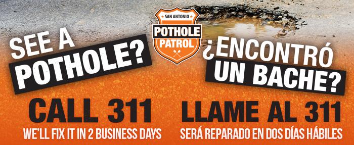 San Antonio Residents: Share Your Pothole Problems with the City Department! San Antonio Residents: Share Your Pothole Problems with the City Department!
