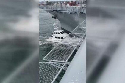 Dramatic Collision: Boat Crashes into USS Midway Museum