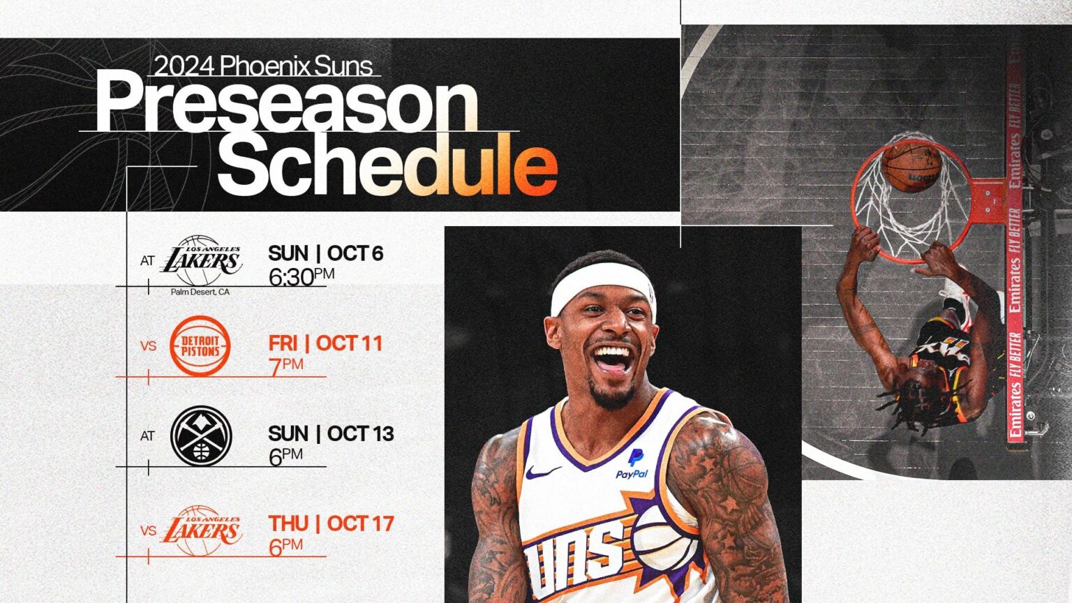 Suns Reveal Thrilling Preseason Schedule with Key Dates, Times, and Matchups Suns Reveal Thrilling Preseason Schedule with Key Dates, Times, and Matchups