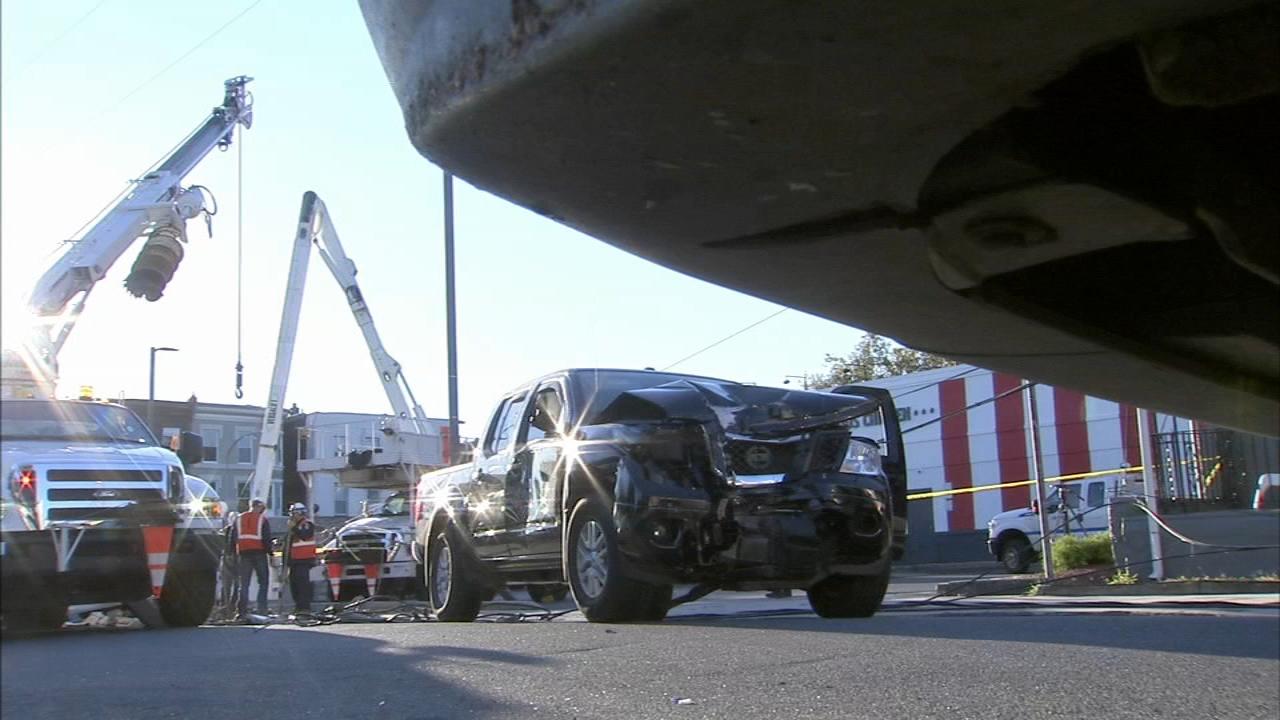 Three Injured in Dramatic Crash Between Pickup Truck and Ice Cream Truck in Philly