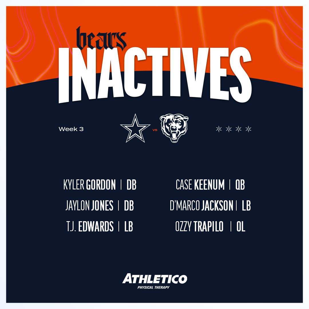 Bears inactives list: Cairo Santos out, Colston Loveland in for Chicago – NBC 5 Chicago Bears inactives list: Cairo Santos out, Colston Loveland in for Chicago – NBC 5 Chicago