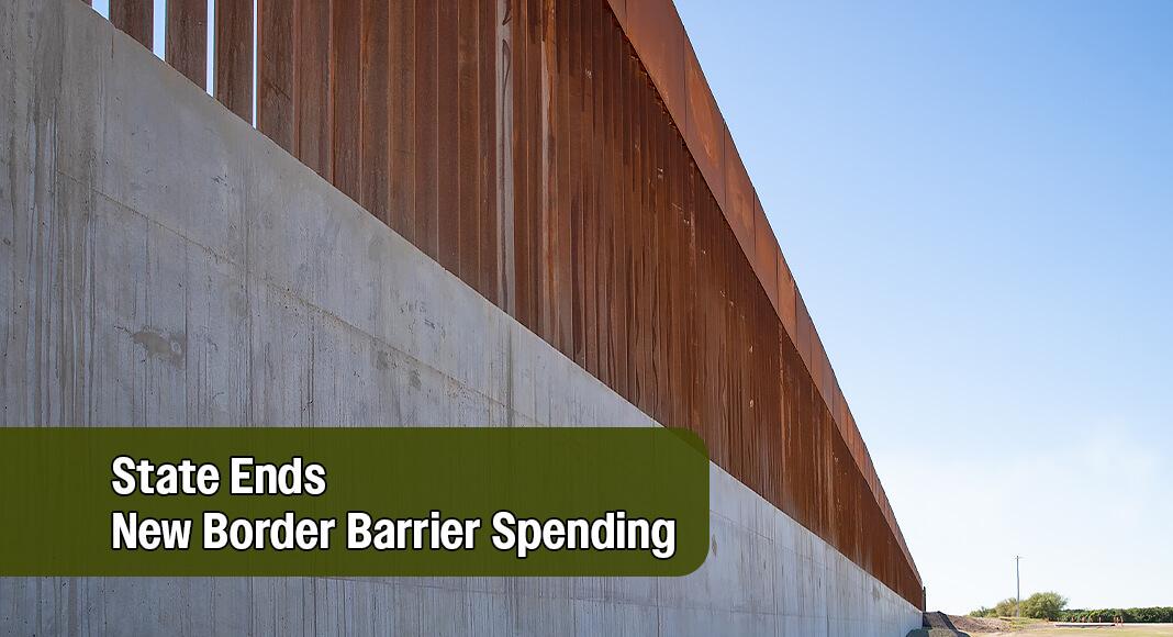 Texas Halts New Funding for Border Wall Construction