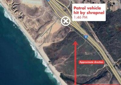 Artillery Shell Explodes Over Interstate 5 During Marines’ Celebration in California